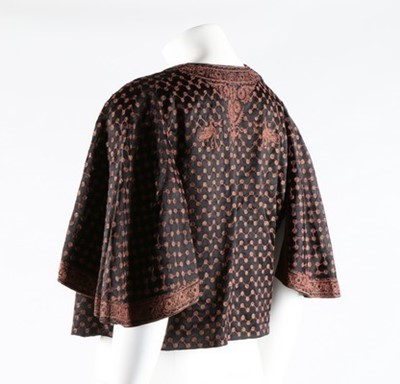 Lot 66 - A Vitaldi Babani embroidered black satin...