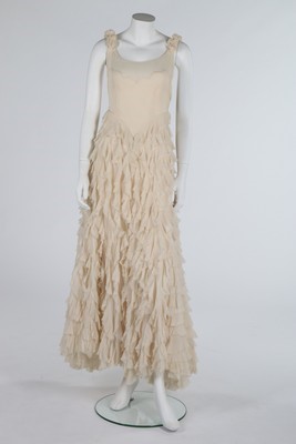 Lot 77 - A couture ivory chiffon presentation/bridal...