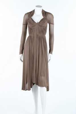 Lot 88 - A Madame Grès taupe draped silk jersey...