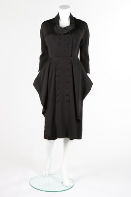Lot 83 - A Balenciaga black silk crpe double-breasted...