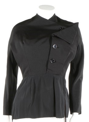 Lot 97 - A Christian Dior couture black grosgrain silk...