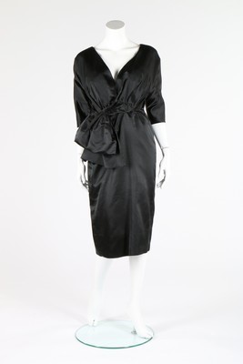 Lot 95 - A Balenciaga couture black satin dinner dress,...