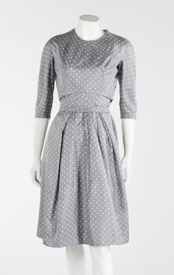 Lot 99 - A Michel Goma couture grey and white polka dot...