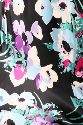 Lot 61 - A good floral printed satin bias-cut evening...
