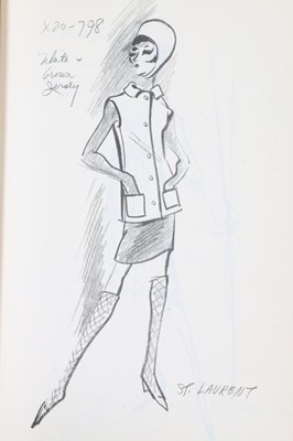 Lot 64 - A folio of photocopied fashion sketches, circa...