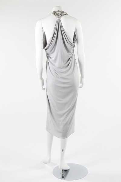 Lot 74 - An Alexander McQueen draped pale grey jersey...