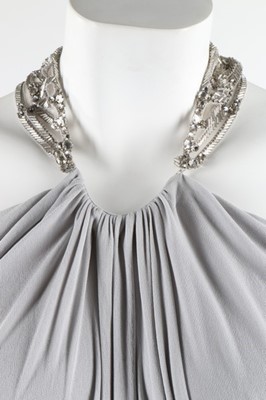 Lot 74 - An Alexander McQueen draped pale grey jersey...