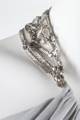 Lot 74 - An Alexander McQueen draped pale grey jersey...