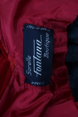 Lot 85 - A Fontana Sisters burgundy velvet evening gown,...