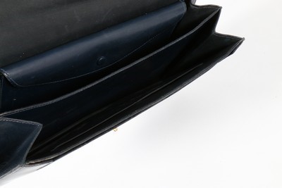 Lot 89 - An Hermès navy box calf leather handbag, 1960s,...