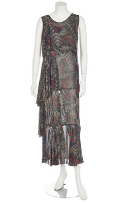 Lot 161 - A lamevening gown, 1930s, unlabelled, the...