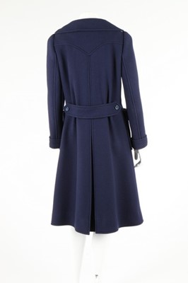 Lot 104 - A Courreges navy wool coat, early 1970s,...
