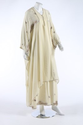 Lot 68 - A Janice Wainwright ivory chiffon kaftan-style...