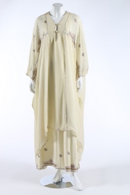 Lot 68 - A Janice Wainwright ivory chiffon kaftan-style...
