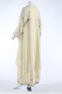 Lot 68 - A Janice Wainwright ivory chiffon kaftan-style...