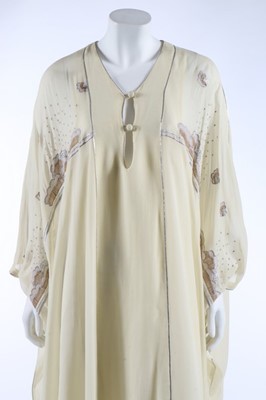 Lot 68 - A Janice Wainwright ivory chiffon kaftan-style...