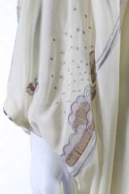 Lot 68 - A Janice Wainwright ivory chiffon kaftan-style...