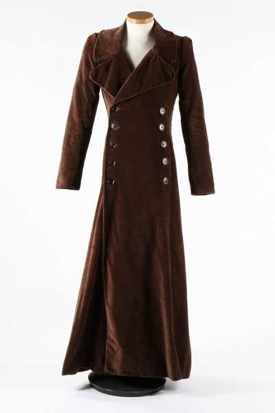 Lot 167 - A rare Biba man's brown velvet maxi coat, late...