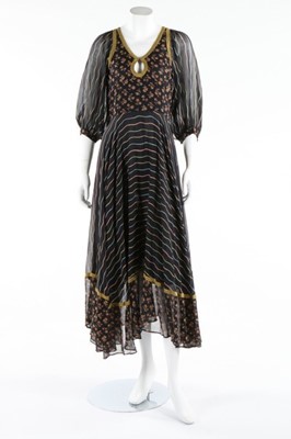 Lot 134 - A Thea Porter printed muslin 'Gipsy' dress,...