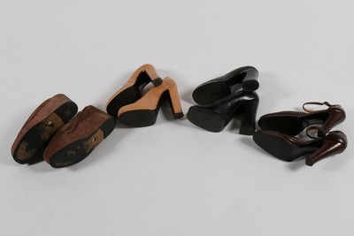 Lot 162 - Four pairs of Biba shoes, 1970s, comprising...