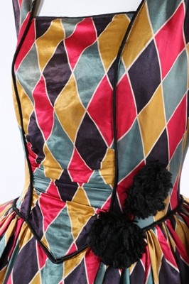 Lot 182 - Printed satin Harlequin and Columbine...