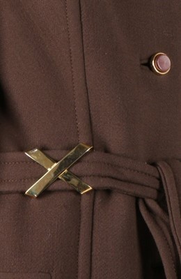Lot 224 - A Louis Feraud brown wool coat, circa 1970,...