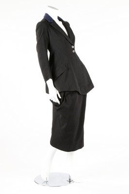 Lot 228 - A steel-grey wool riding habit, comprising:...