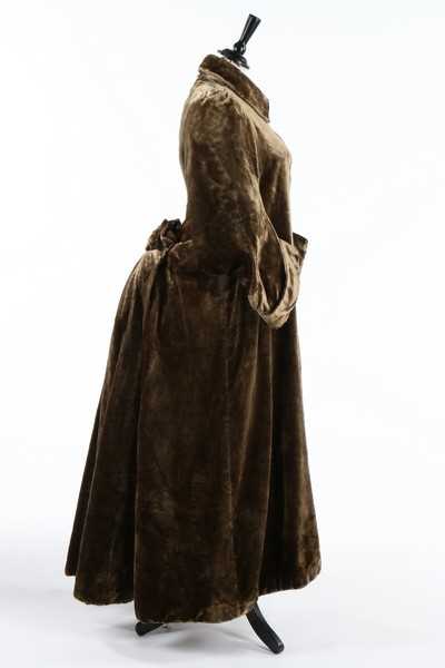 Lot 245 - A sage green velvet `visite', circa 1885, with...