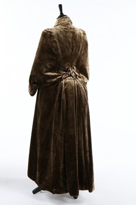 Lot 245 - A sage green velvet `visite', circa 1885, with...