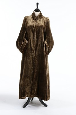 Lot 245 - A sage green velvet `visite', circa 1885, with...