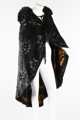 Lot 315 - An elaborately sequined evening cape, 1910s,...