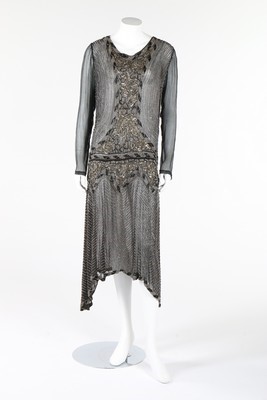 Lot 316 - A sequined and beaded black muslin flapper...