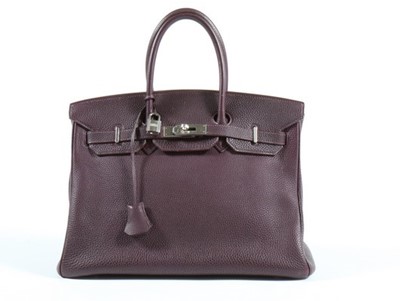 Lot 318 - An Hermès deep purple toga leather Birkin,...