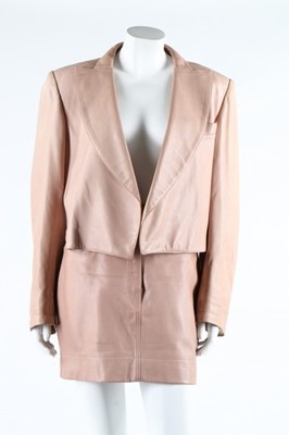 Lot 337 - An Azzedine Alaïa beige leather suit, late...