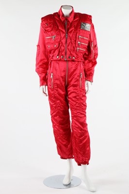 Lot 348 - A Lily Farouche red satin multi-zipped...