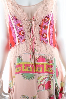 Lot 60 - An Emilio Pucci printed silk and pink lace...