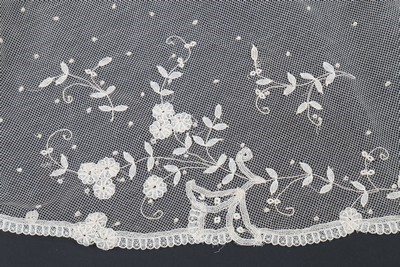 Lot 29 - A beaded and sequined white tulle bodice, late...
