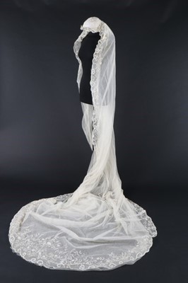 Lot 29 - A beaded and sequined white tulle bodice, late...
