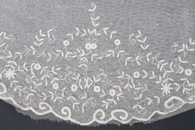 Lot 29 - A beaded and sequined white tulle bodice, late...
