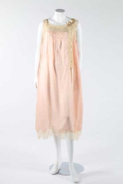 Lot 227 - A rare Boué Soeurs embroidered pink silk...