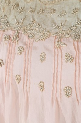 Lot 227 - A rare Boué Soeurs embroidered pink silk...