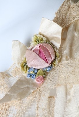 Lot 227 - A rare Boué Soeurs embroidered pink silk...