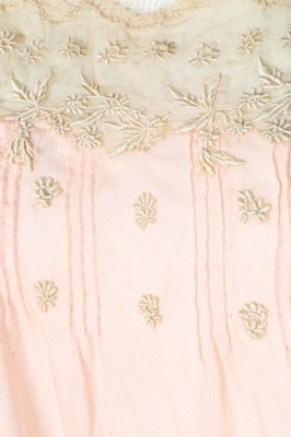 Lot 227 - A rare Boué Soeurs embroidered pink silk...