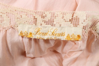 Lot 227 - A rare Boué Soeurs embroidered pink silk...