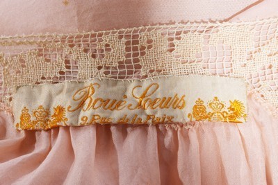 Lot 227 - A rare Boué Soeurs embroidered pink silk...