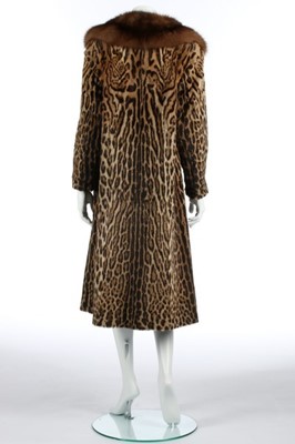 Lot 107 - An ocelot coat with sable collar, late 1960s,...
