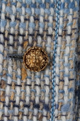 Lot 84 - A Chanel couture blue tweed ensemble, circa...