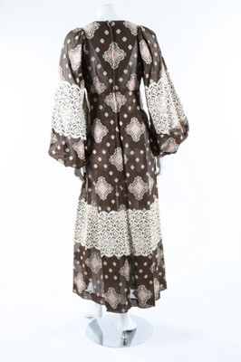 Lot 37 - A Thea Porter brocaded cotton dress, mid 1970s,...