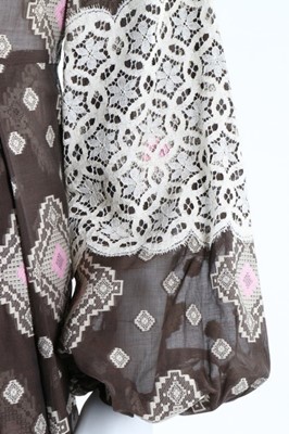 Lot 37 - A Thea Porter brocaded cotton dress, mid 1970s,...