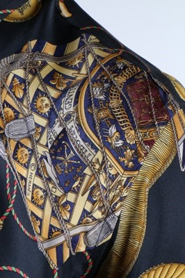 Lot 45 - An Hermès 'Les Tambours' printed silk man's...